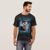 ベストを尽くしてるのに Funny Crying Cat Tシャツ (正面フル)