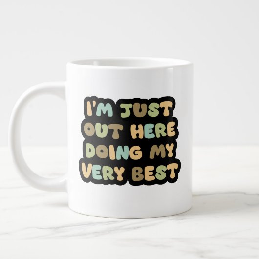 ベストを尽くします! 😁 コーヒー専門マグカップ ジャンボコーヒーマグカップ (左)