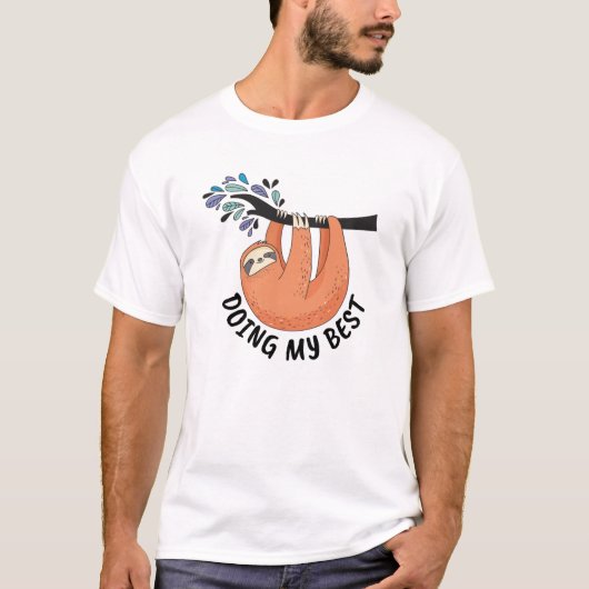 ベストを尽くすナマケモノ Tシャツ (正面)