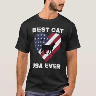 ベストキャットUSAアメリカ国旗愛国心4th+オブ+ジュライ Tシャツ