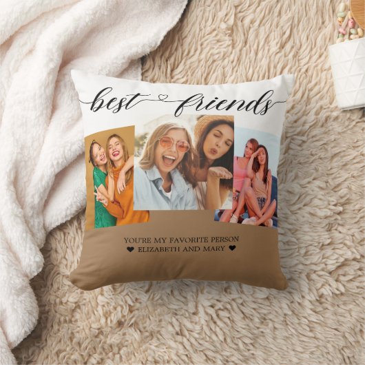 ベストギフトBFFフォトコラージュフレンズ最高のトレンディー クッション (ブランケット)