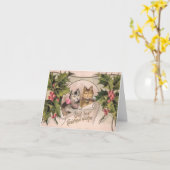 「ベストクリスマスウィッシュを込めて」ビクトリアン カード (黄色い花)