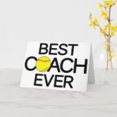 ベストコーチエバーソフトボールコーチグリーティングカード カード (黄色い花)