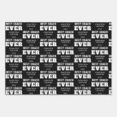 ベストコーチエバータイポグラフィ名年ホワイトブラック ラッピングペーパーシート (正面2)