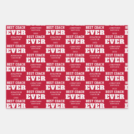 ベストコーチエバータイポグラフィ名年白赤 ラッピングペーパーシート