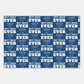 ベストコーチエバータイポグラフィ名年白青 ラッピングペーパーシート (正面)