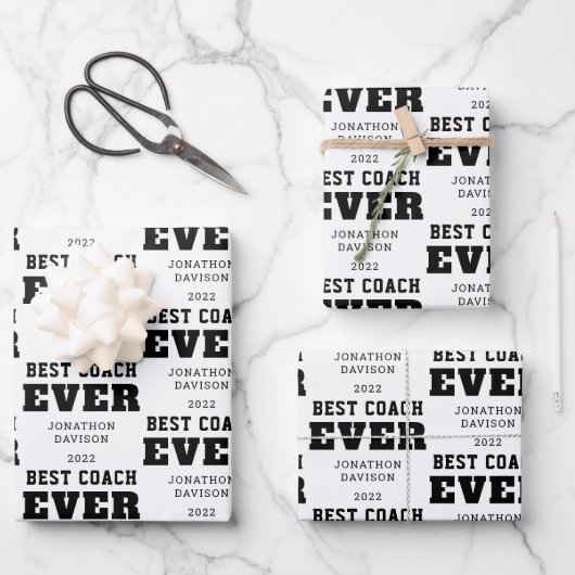 ベストコーチエバーナグイヤーホワイトブラック ラッピングペーパーシート (正面)