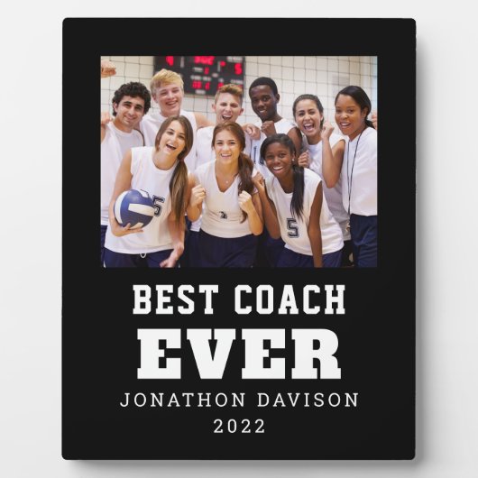 ベストコーチエバーナメーンチームフォトホワイトブラック フォトプラーク (正面)