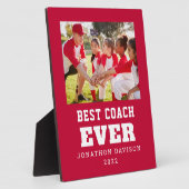 ベストコーチエバーナメーンチームフォトレッドホワイト フォトプラーク (側面)