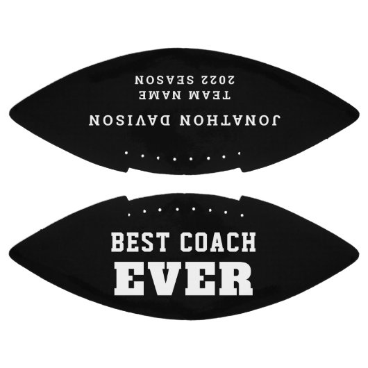 ベストコーチエバーネームチームイヤー白黒 アメリカンフットボール (パネル)