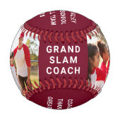 ベストコーチエバーフォトブルゴーニュ赤 野球ボール (裏面)