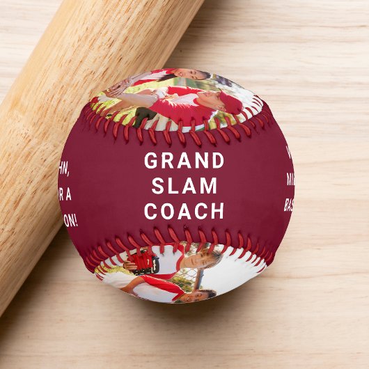 ベストコーチエバーフォトブルゴーニュ赤 野球ボール