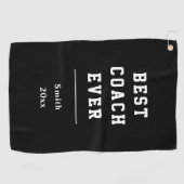 ベストコーチエバー白黒グレー ゴルフタオル (横)