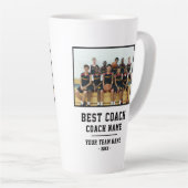ベストコーチチーム名写真ありがとう カフェラテマグ (右アングル)