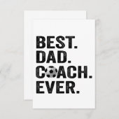 ベストコーチパパ史上父親の日サッカースポーツギフト サンキューカード (正面/裏面)