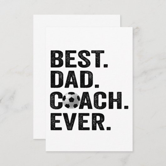 ベストコーチパパ史上父親の日サッカースポーツギフト サンキューカード (正面/裏面)
