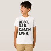 ベストコーチパパ史上父親の日サッカースポーツギフト Tシャツ (正面フル)