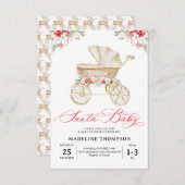 ベストサンタベビークリスマスベビーカー赤ちゃんシャワー ノートカード (正面/裏面)