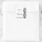 ベストスティッカー白黒ダマスクレースプリントパテ スクエアシール (バッグ)