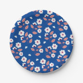 ベストセラーフローラブルーデザイン結婚for ペーパープレート (正面)