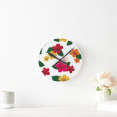 ベストセラーフローラ背景結婚デザイン ラウンド壁時計 (ホーム)