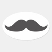 ベストセラー口ひげギフトstachユーモアstachinおもしろい 楕円形シール (正面)