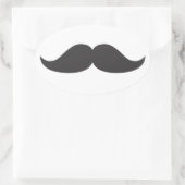 ベストセラー口ひげギフトstachユーモアstachinおもしろい 楕円形シール (バッグ)