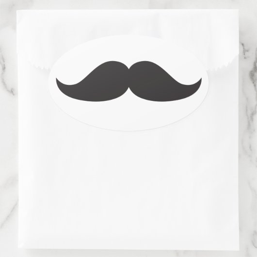 ベストセラー口ひげギフトstachユーモアstachinおもしろい 楕円形シール (バッグ)