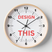 ベストセラー!壁時計、10インチ丸木枠🕗 壁時計 (正面)