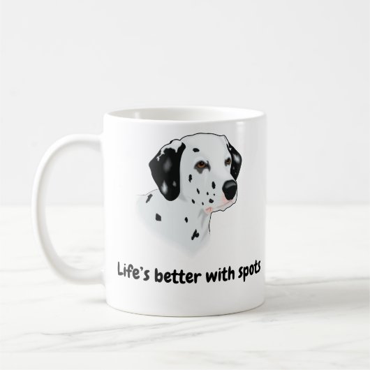 ベストセラー！Dalmatian Mug – 人生の方が良い… コーヒーマグカップ (左)