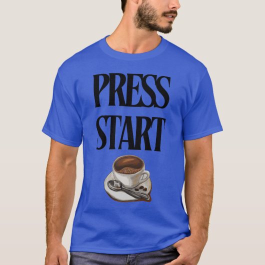 ベストセラー Press start コーヒー Tシャツ (正面)