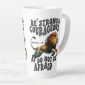 ベストセリング#1強いヨシュア1:9聖書の聖句 カフェラテマグ (右アングル)