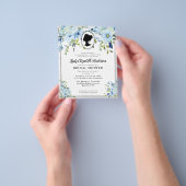 ベストダスティブルー花模様ブリジガートンブライダルシャワー チラシ (手)