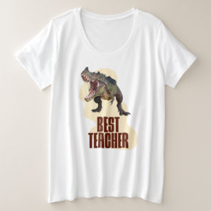 ベストティーチャー恐竜教室ユーモア プラスサイズTシャツ
