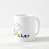 “ベストティーチャー” - かわいいおもしろ先生へのギフト コーヒーマグカップ (正面右)