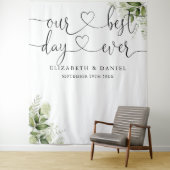 ベストデイスクリプトグリーンウェディングフォトバックドロップ タペストリー (インサイチュ)