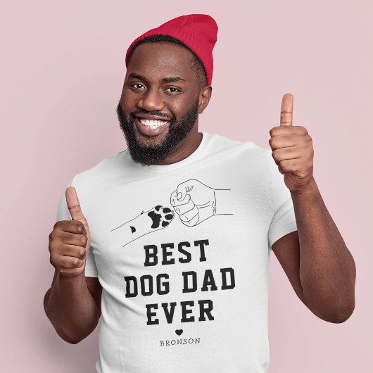 ベストドッグダッド 拳を上げる Tシャツ
