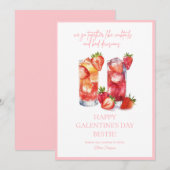 ベストフレンドのガレンティーンズデー カクテル ホリデー カード (正面/裏面)