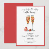 ベストフレンドのガレンティーンズデー カクテル ホリデー カード (正面/裏面)