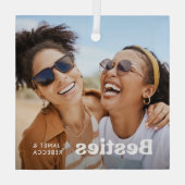ベストフレンドの写真&名前の記念ギフト ガラスオーナメント (裏面)