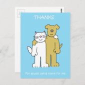 ベストフレンドの日 6月8日 カートゥーンの猫と犬 ポストカード (正面/裏面)