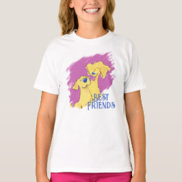 ベストフレンドの犬 かわいい女子用ホワイトグラフィックTシャツ Tシャツ