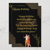 ベストフレンドの誕生日カード 招待状 (正面/裏面)