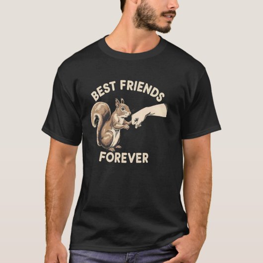 ベストフレンドの面白いリスデザイン Tシャツ (正面)
