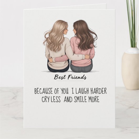 ベストフレンド折りたたみカード - カスタム裏面 BFF フ サンキューカード (正面)