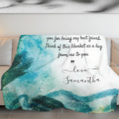 ベストフレンド用の毛布とカスタムティール(緑がかった色)(メッセージ) フリースブランケット