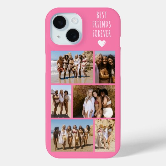 ベストフレンド6枚写真 ピンク Case-Mate iPhoneケース (裏面)