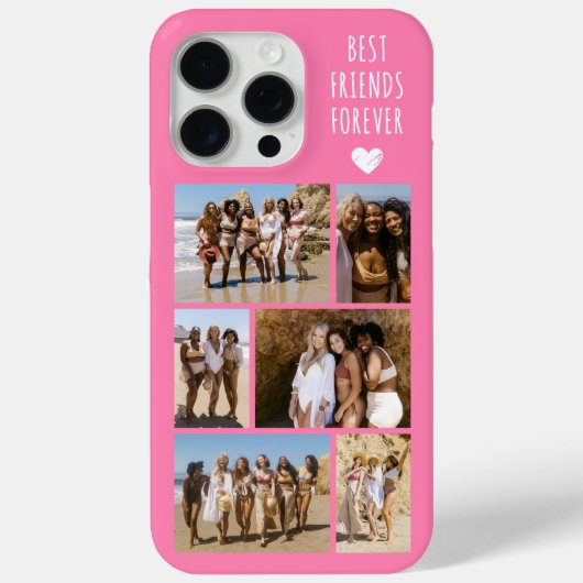 ベストフレンド6枚写真 ピンク Case-Mate iPhoneケース (裏面)