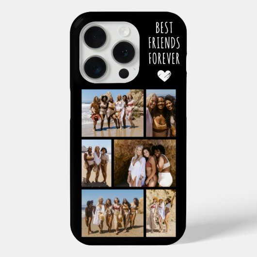 ベストフレンド6枚写真 ブラック Case-Mate iPhoneケース (裏面)