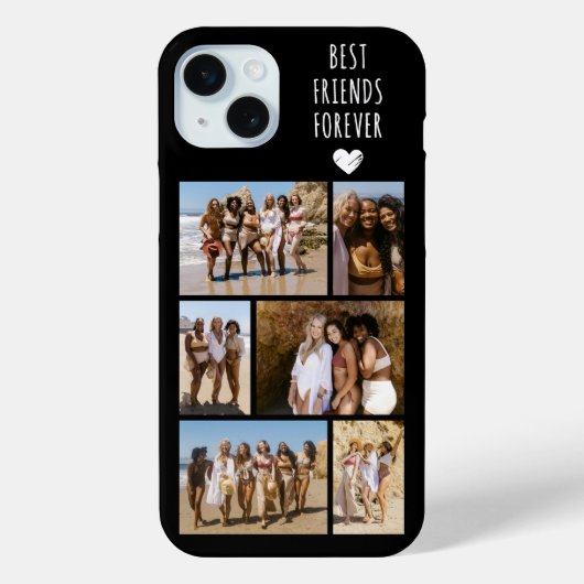ベストフレンド6枚写真 ブラック Case-Mate iPhoneケース (裏面)
